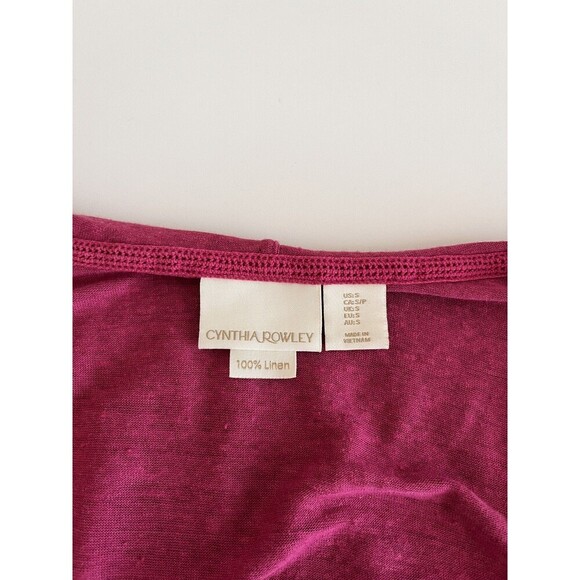 Cynthia Rowley Linen Hooded Duster Cardigan Size S Pink Long Lightweight Beachy - Picture 4 of 9